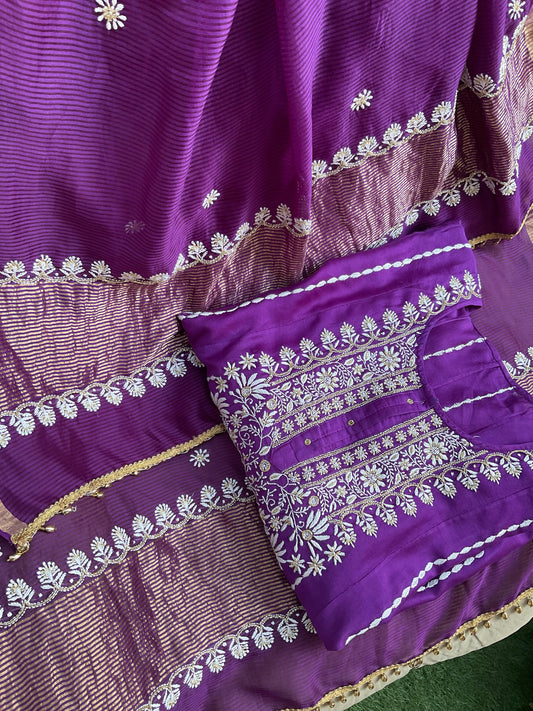 Deep Purple Chanderi Silk Anarkali