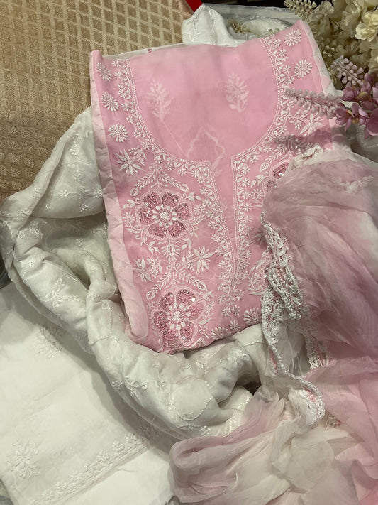 Grace in Every Thread – Pure Cotton Voile Chikankari Suit Set