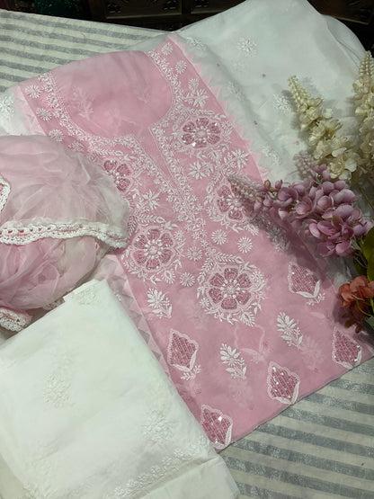 Grace in Every Thread – Pure Cotton Voile Chikankari Suit Set