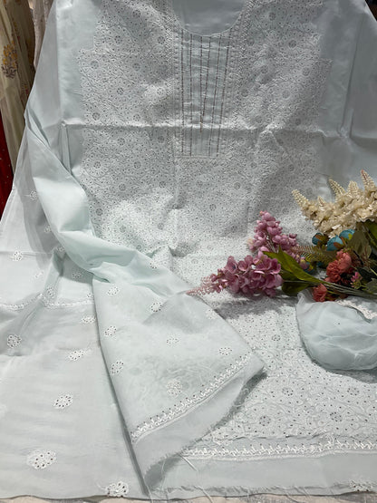 Ethereal Whites – Pure Cotton Voile Chikankari Suit Set