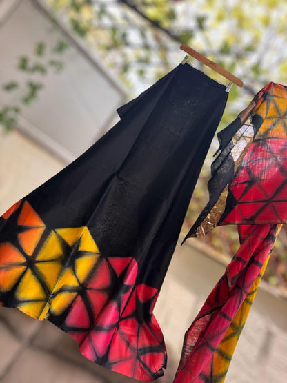 A Fusion of Artistry and Elegance: Hand-Dyed Kurta Set with Multicolour Dupatta