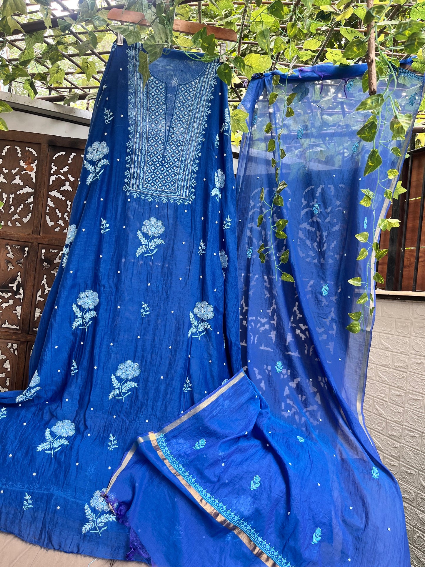 Mulmul kurta and dupatta set