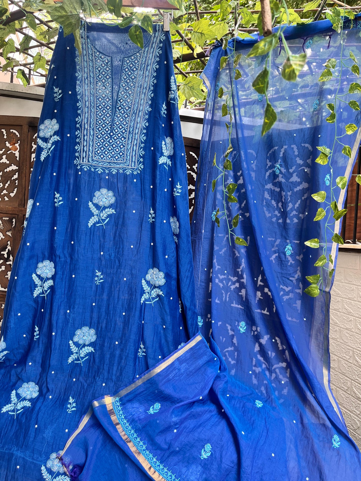 Mulmul kurta and dupatta set