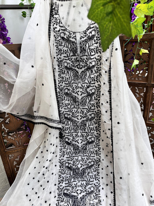 Exquisite Silk Organza Kurta & Dupatta Set