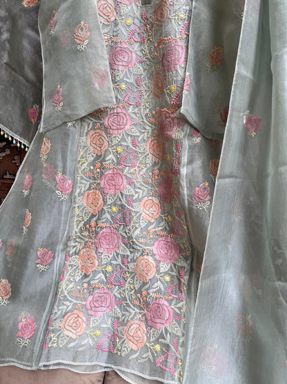 Pure Elegance in Silk Organza Kurta & Dupatta