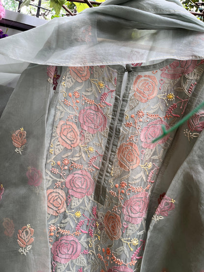 Pure Elegance in Silk Organza Kurta & Dupatta