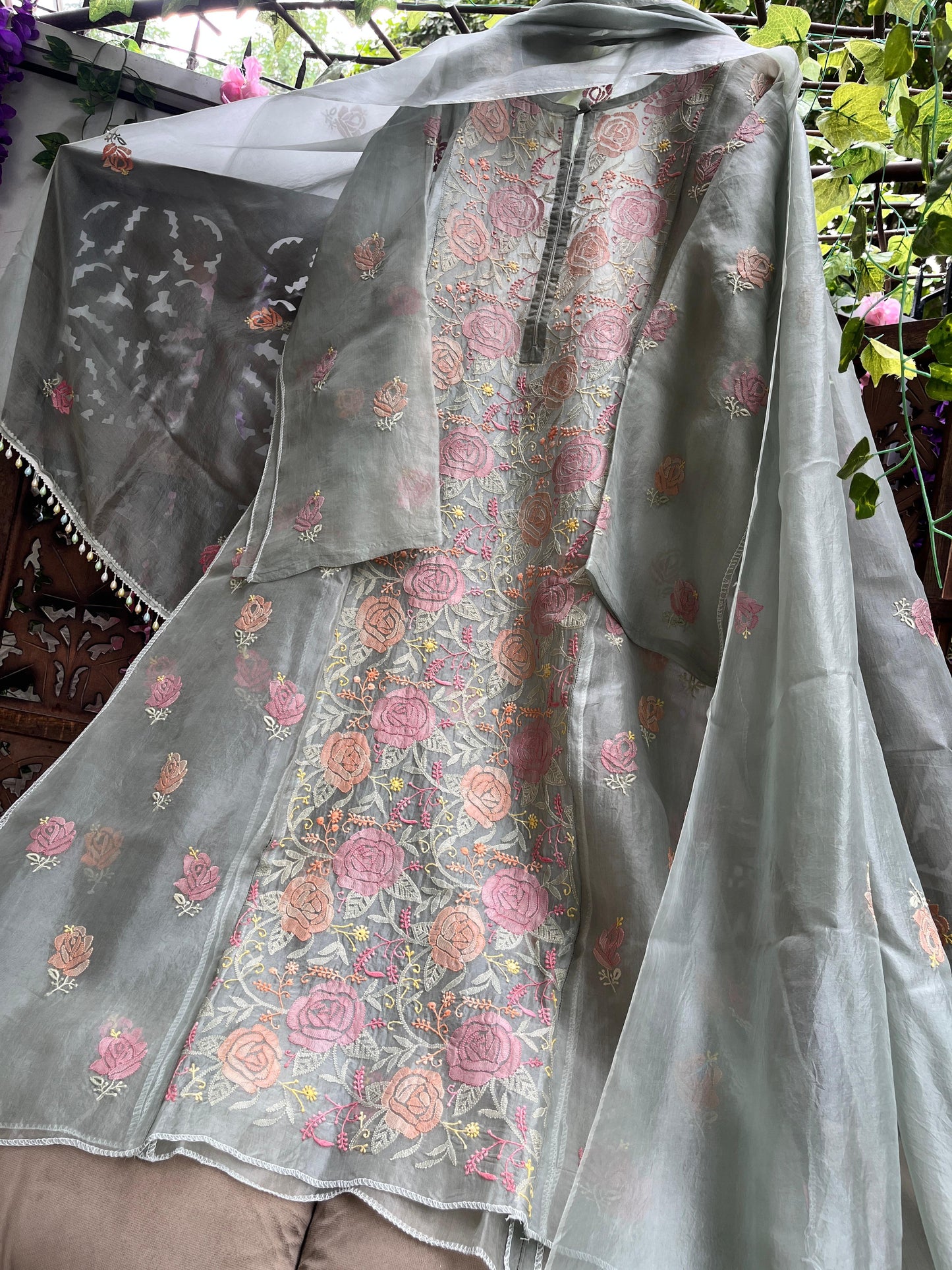 Pure Elegance in Silk Organza Kurta & Dupatta