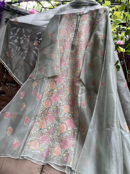 Pure Elegance in Silk Organza Kurta & Dupatta