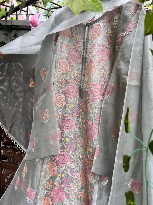 Pure Elegance in Silk Organza Kurta & Dupatta