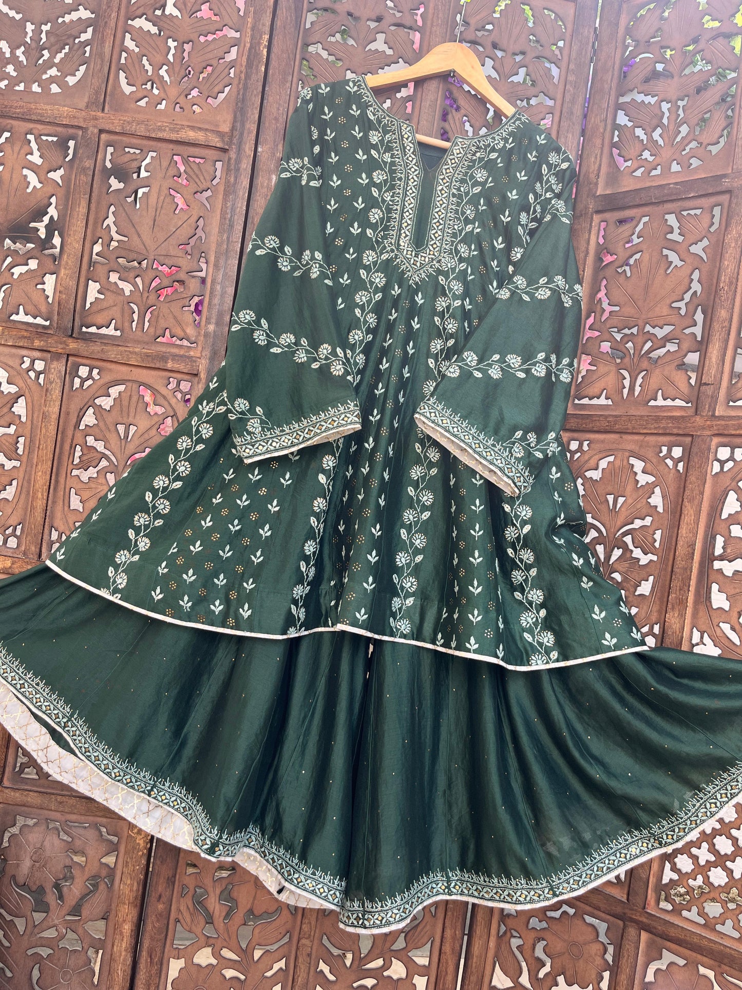 Chikankari & Mukesh Work Anarkali Set