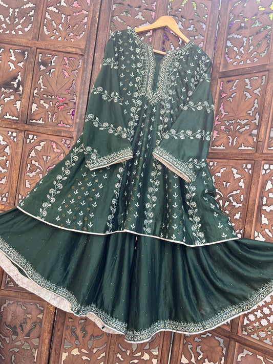 Chikankari & Mukesh Work Anarkali Set