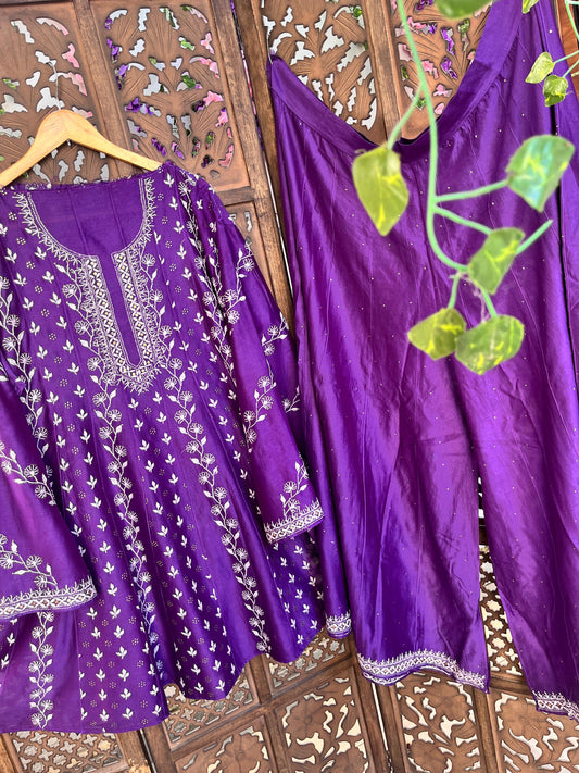 Chikankari & Mukesh Work Anarkali Set