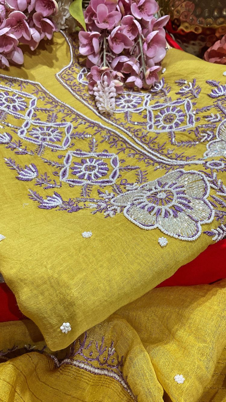 Mulmul Kurta Dupatta with Cotton Bottom