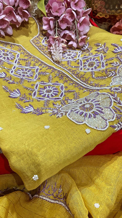 Mulmul Kurta Dupatta with Cotton Bottom