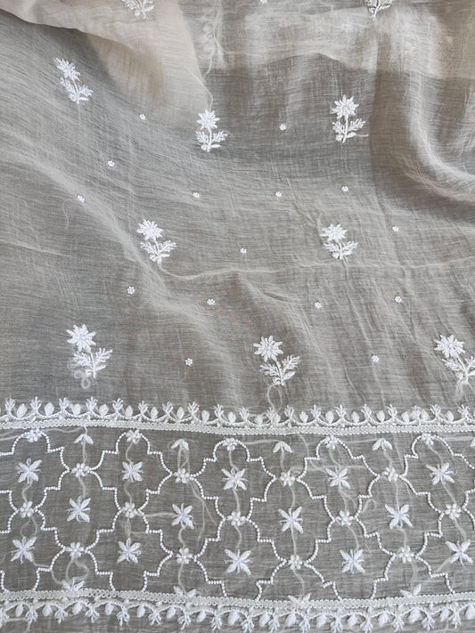 Dyeble Mulmul Kurta Dupatta Set with Cotton Bottom