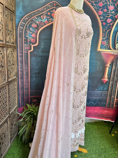 Exquisite Georgette Kurta, Dupatta & Crepe Bottom