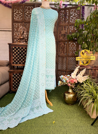 Exquisite Georgette Ensemble – Crafted with Timeless Handwork