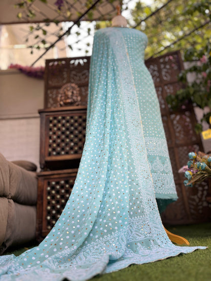 Exquisite Georgette Ensemble – Crafted with Timeless Handwork