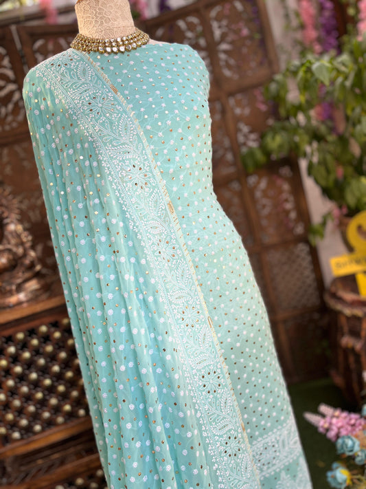 Exquisite Georgette Ensemble – Crafted with Timeless Handwork