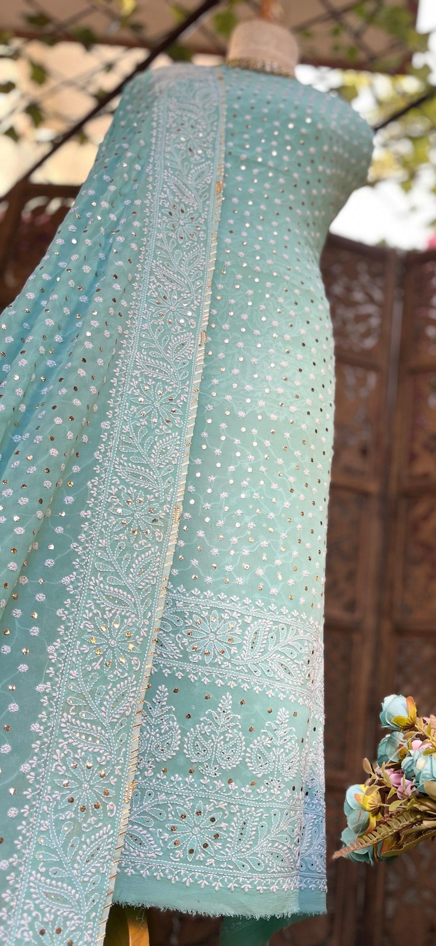 Exquisite Georgette Ensemble – Crafted with Timeless Handwork