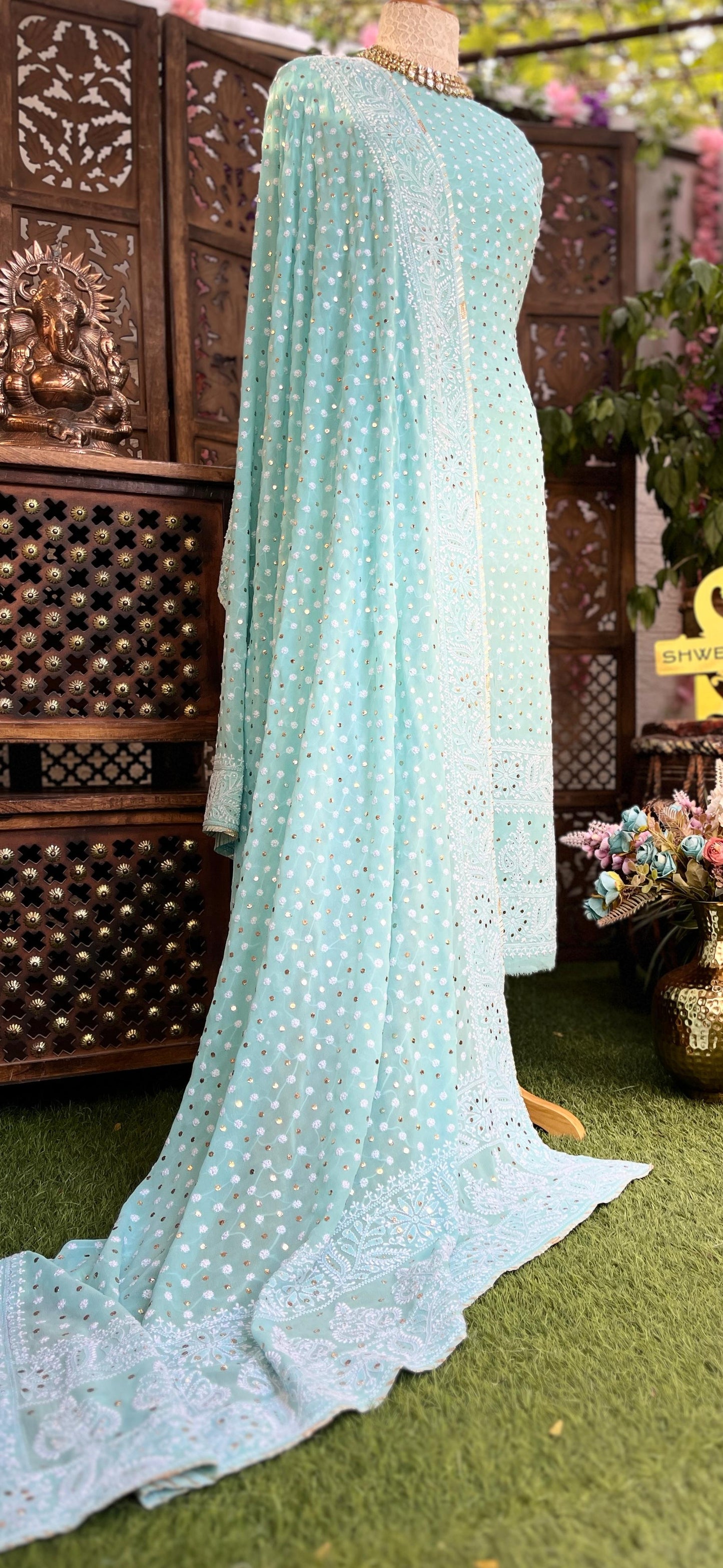 Exquisite Georgette Ensemble – Crafted with Timeless Handwork