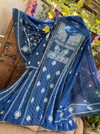 Classy Semi-Stitched Mulmul Anarkali