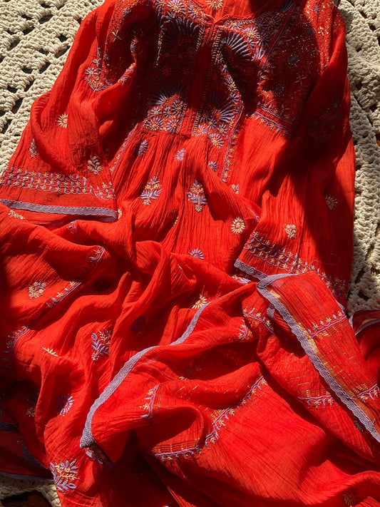 Graceful Semi-Stitched A-Line Tunic Set