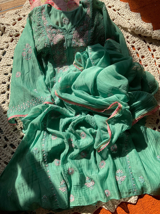 Graceful Semi-Stitched A-Line Tunic Set