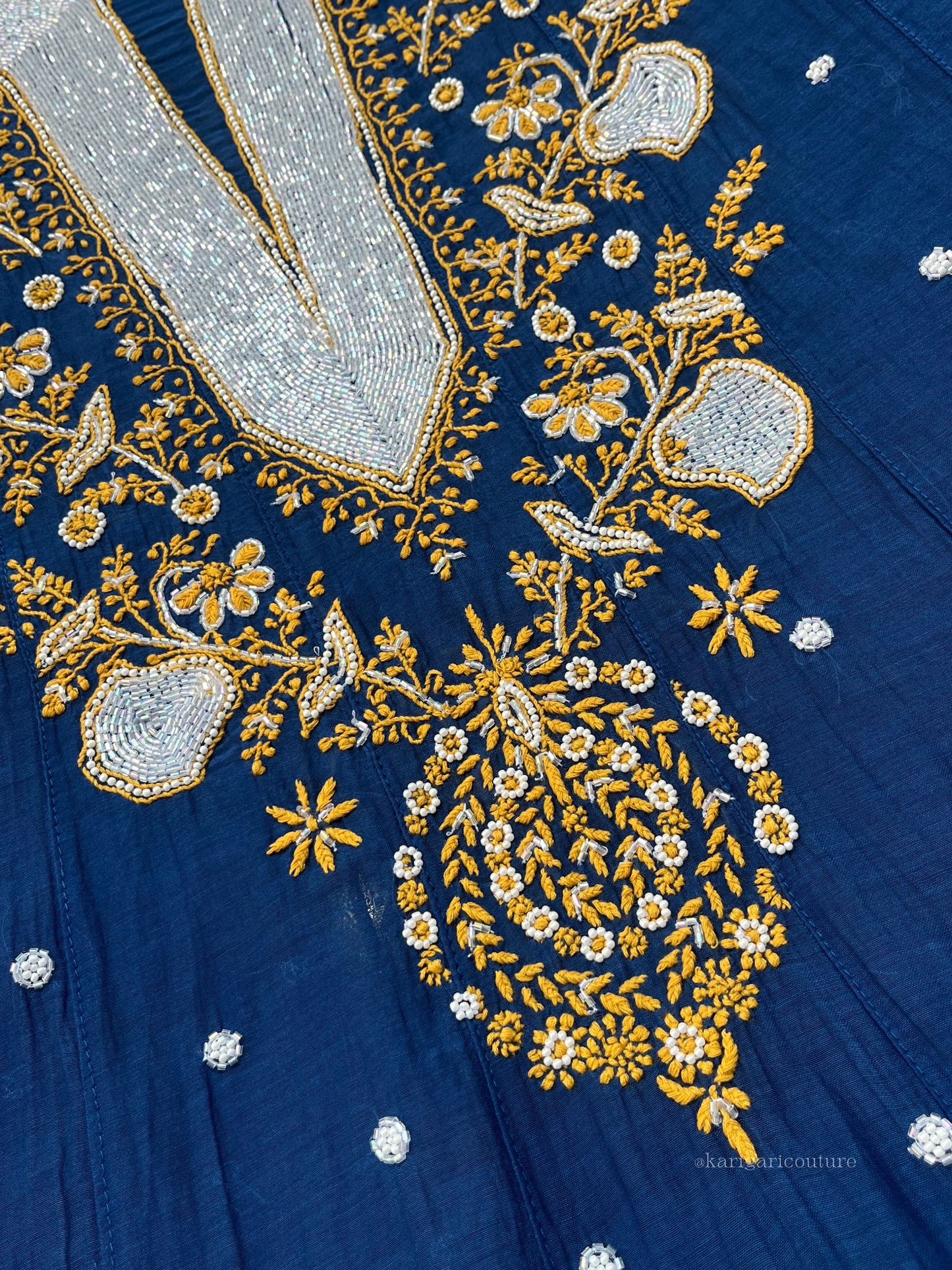 Anarkali bleu roi profond avec dupatta