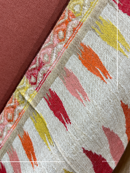 Tan orange Boolan kurta with shawl