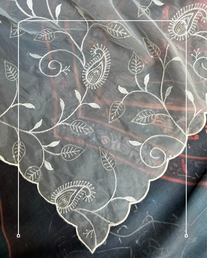 Sky-blue A-line Anarkali