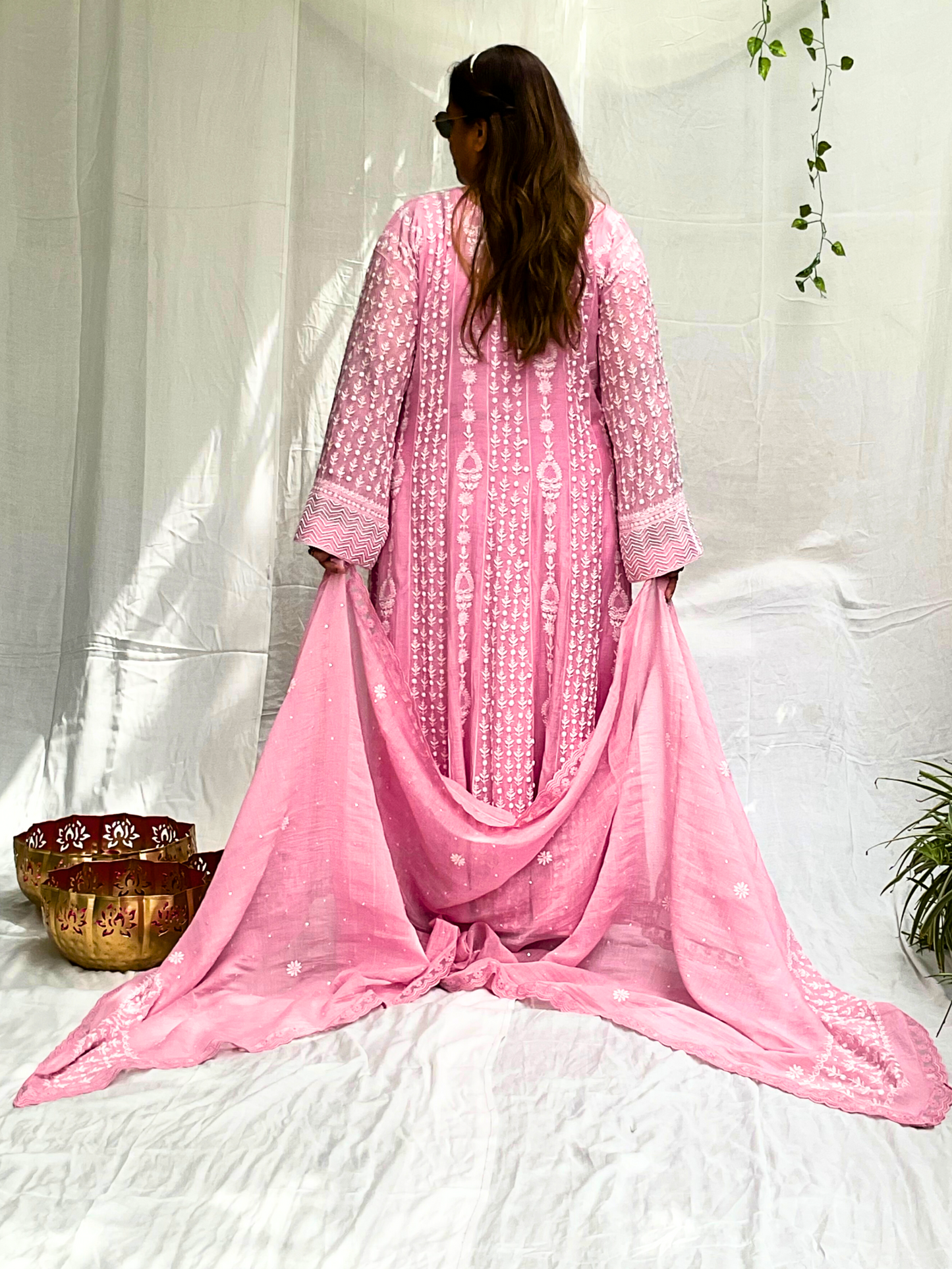 Ready to Wear Pink Anarkali Set