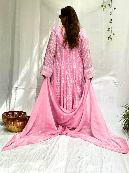 Ready to Wear Pink Anarkali Set