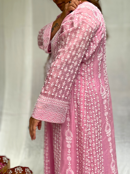 Ready to Wear Pink Anarkali Set