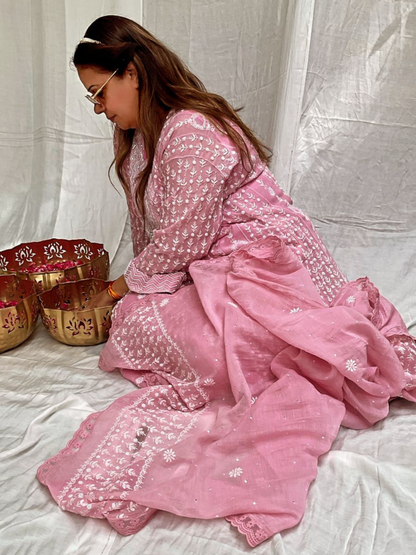 Ready to Wear Pink Anarkali Set