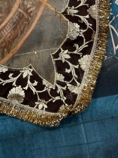 Brown velvet kurta set