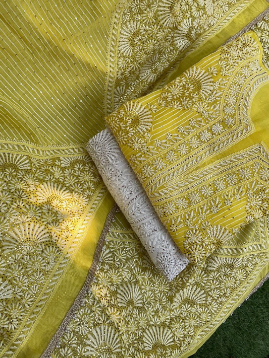 Mulmul Chanderi kurta dupatta set