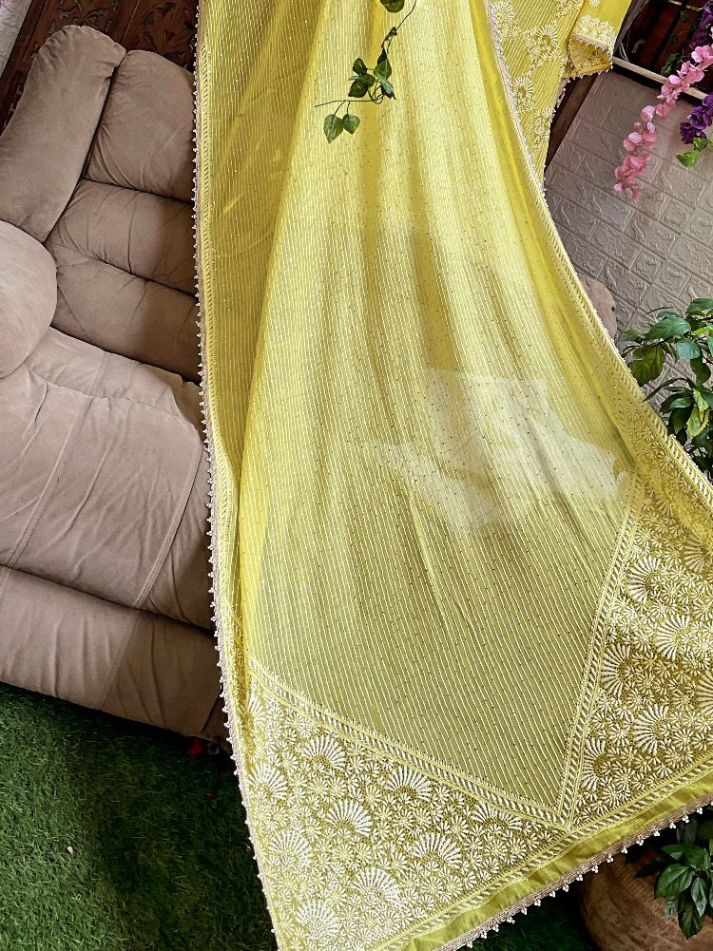 Mulmul Chanderi kurta dupatta set
